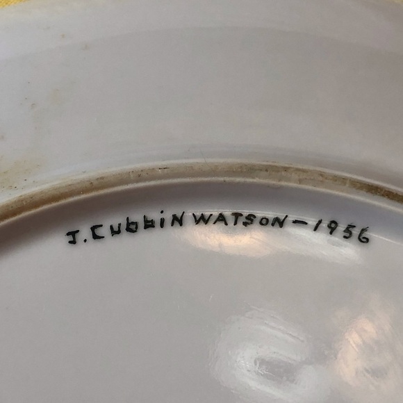 1956 J. Cubbins Watson Decorative Plate - Picture 3 of 10